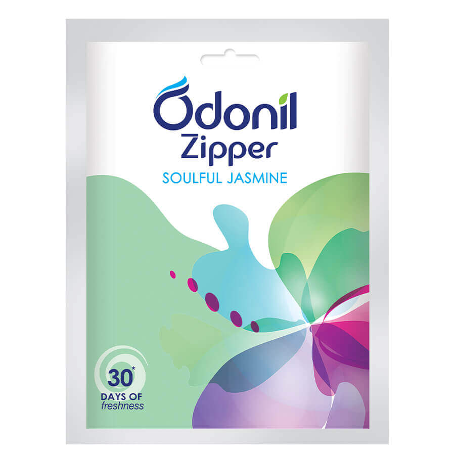 Odonil Bathroom Air Freshener Zipper: Soulful Jasmine 